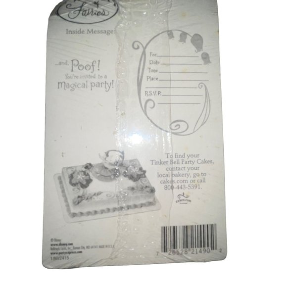 NIP Hallmark Disney Tinkerbell Birthday Party Invitations 8 Ct Pixie Dust Fairy - Picture 2 of 2
